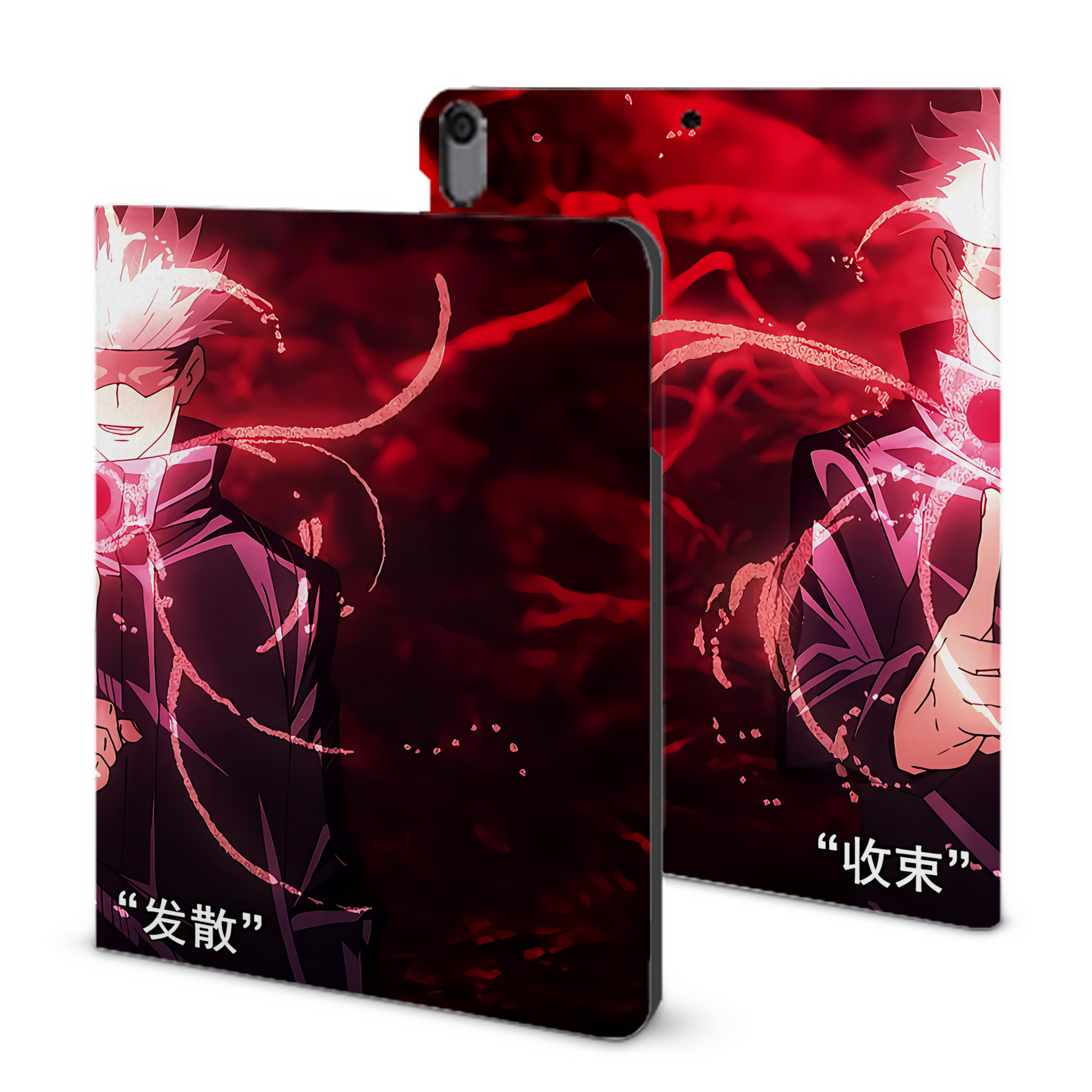 （画像用） 呪術廻戦 Jujutsu Kaisen IPad ケース ブック型 PUレザー TPU 耐衝撃 軽量 薄型 ペン収納なし 全面保護 IPad 各モデル対応